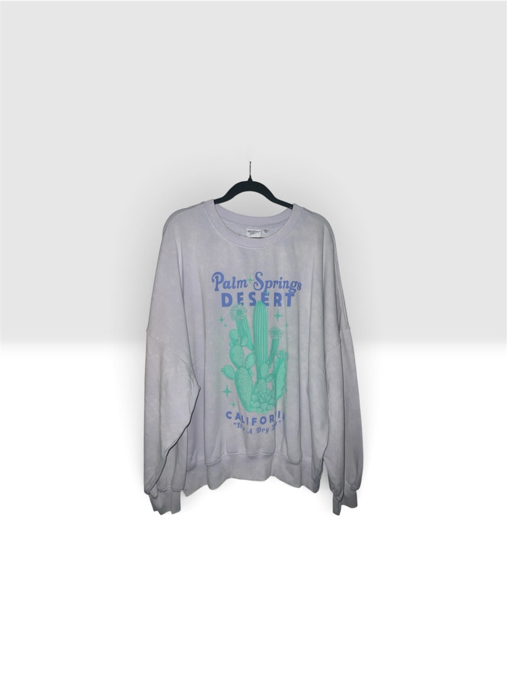 Mighty Fine Light Gray Desert Cactus Graphic Sweatshirt